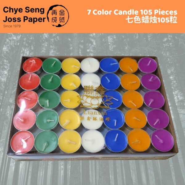 7 Mixed Color Candle with a total of 105 pieces for prayers.